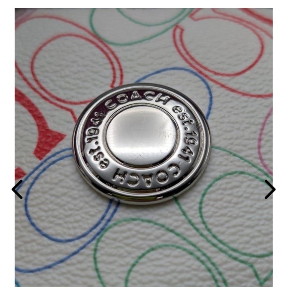 Coach Heritage Chelsea Signature shoulder bag with pink leather trim F16481 NWOT - Picture 8 of 16